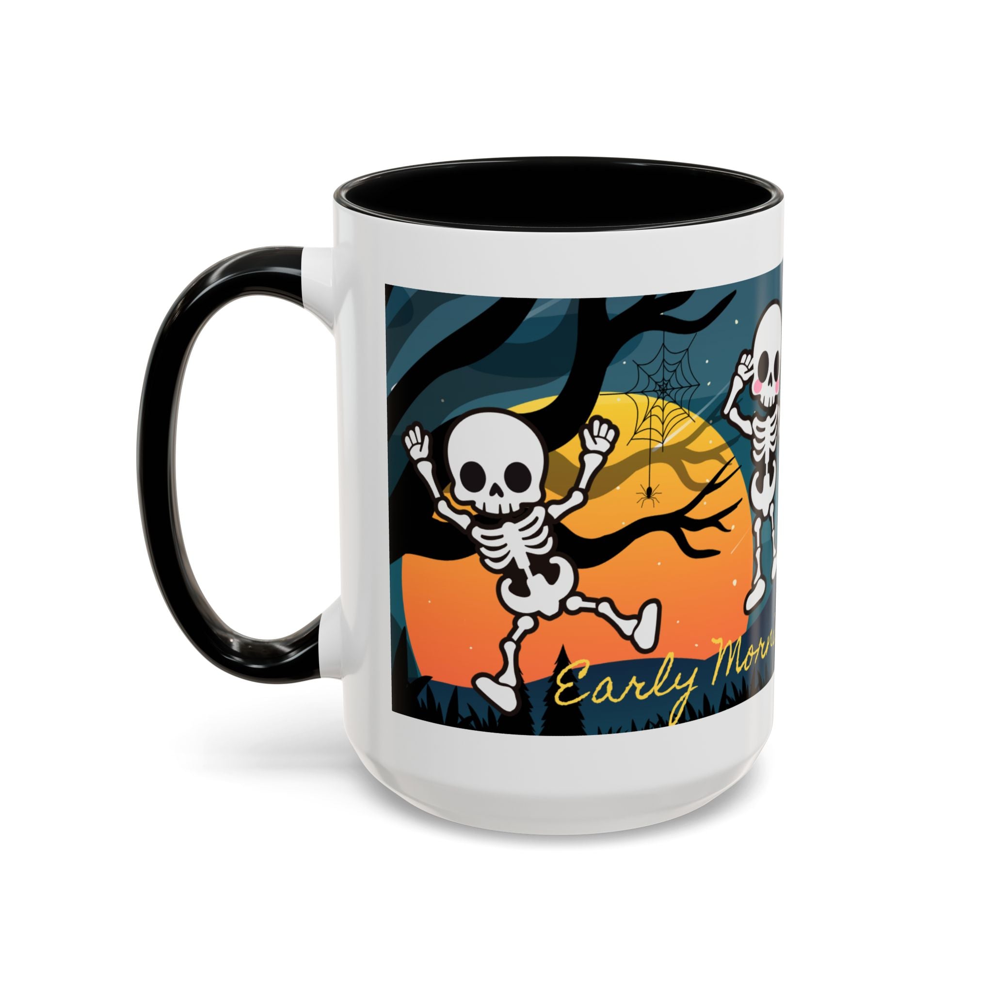 Skeleton Coffee Mug: Spooky Morning Brew Crew, Halloween Gift, Ceramic Cup, Fun Skeleton Design, Unique Coffee Lover Mug