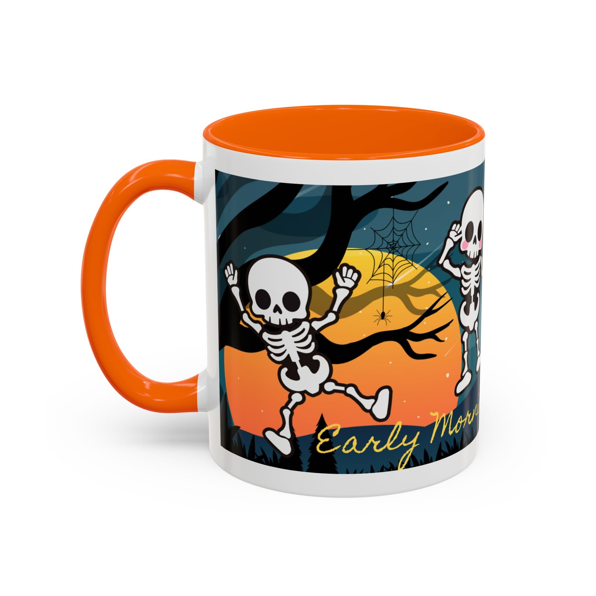 Skeleton Coffee Mug: Spooky Morning Brew Crew, Halloween Gift, Ceramic Cup, Fun Skeleton Design, Unique Coffee Lover Mug