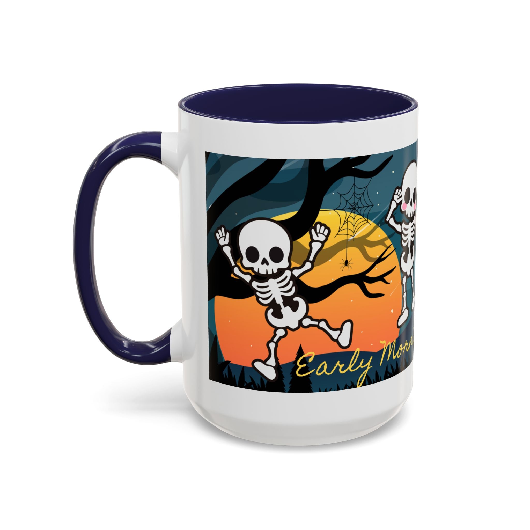 Skeleton Coffee Mug: Spooky Morning Brew Crew, Halloween Gift, Ceramic Cup, Fun Skeleton Design, Unique Coffee Lover Mug