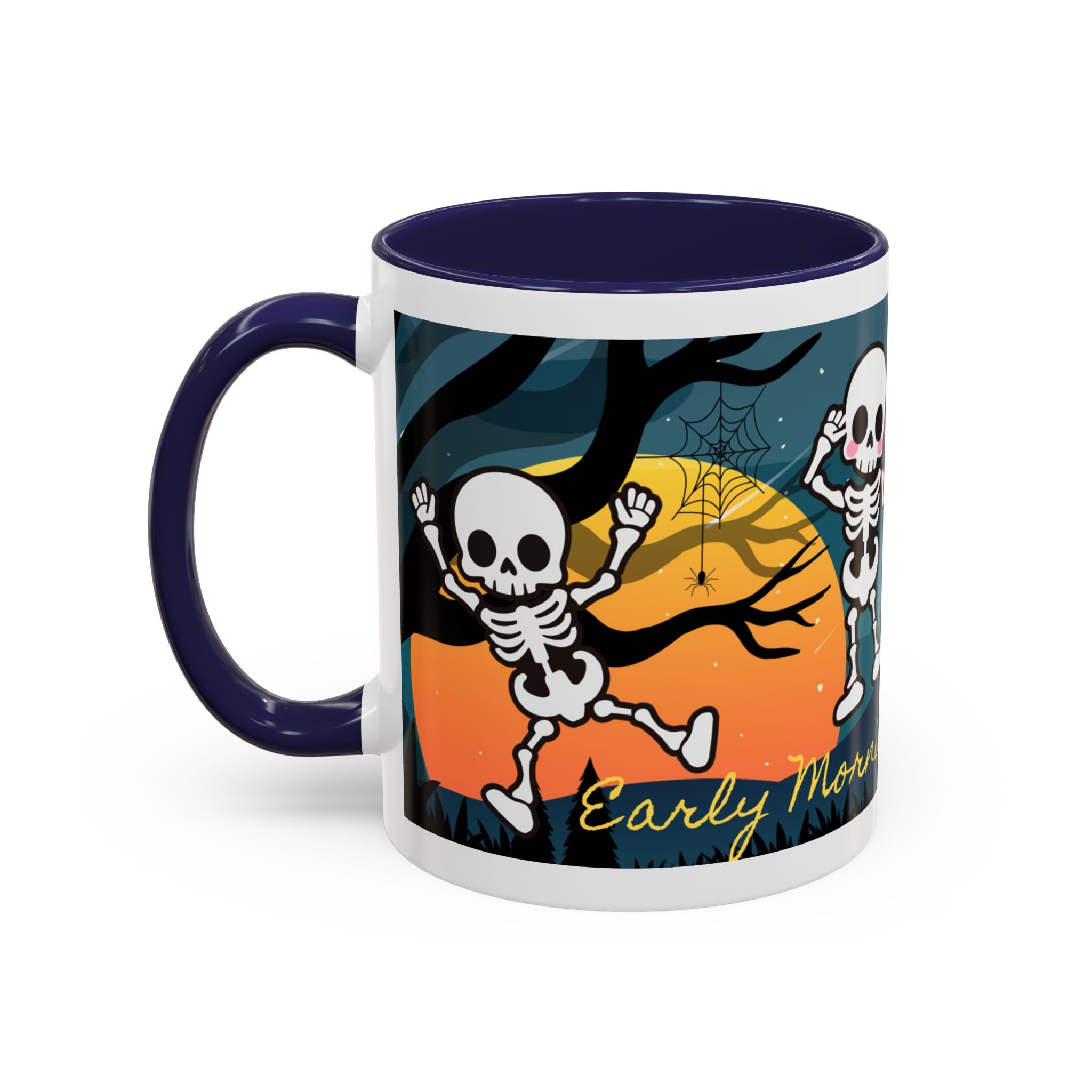 Skeleton Coffee Mug: Spooky Morning Brew Crew, Halloween Gift, Ceramic Cup, Fun Skeleton Design, Unique Coffee Lover Mug