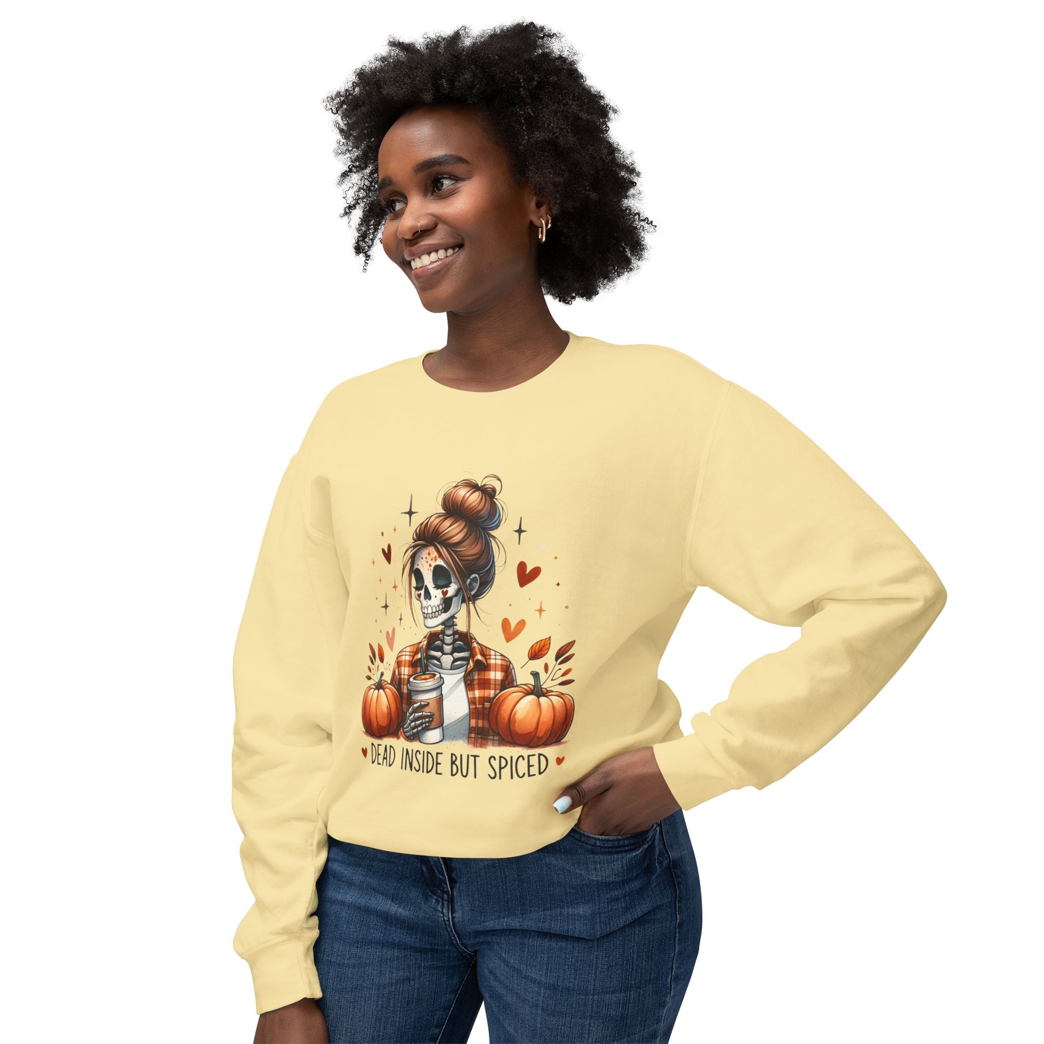 Autumn Vibes Crewneck Sweatshirt, Halloween Sweatshirt, Fall Fashion, Pumpkin Spice Apparel, Casual Cozy Wear, Gift for Her