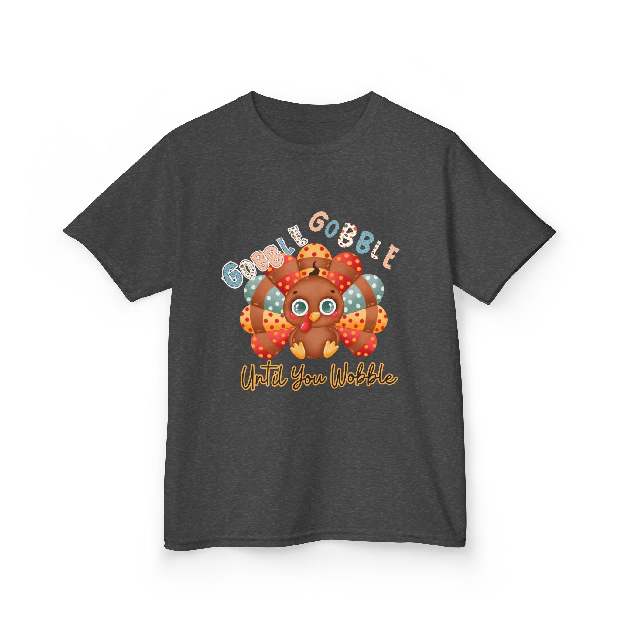 Thanksgiving Kids Tee - 'Gobble Gobble Until You Wobble' Design