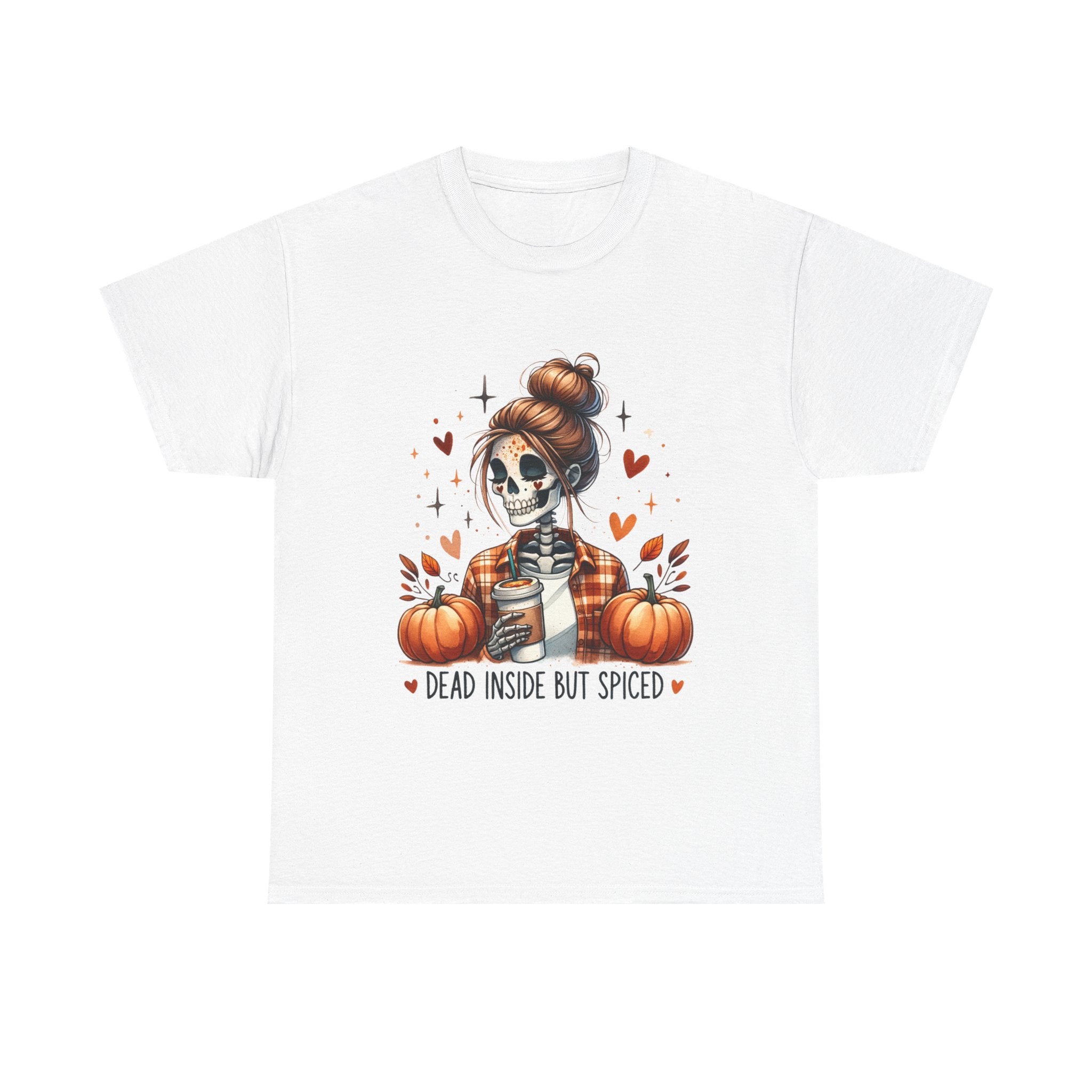 Fall Vibes Unisex Tee: Dead Inside But Spiced, Halloween Shirt, Autumn Fashion, Cozy Gift, Casual Tee, Seasonal Apparel