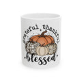 Thankful Pumpkin Ceramic Mug - Grateful, Blessed Coffee Cup, Fall Decor, Autumn Gift, Thanksgiving Mug