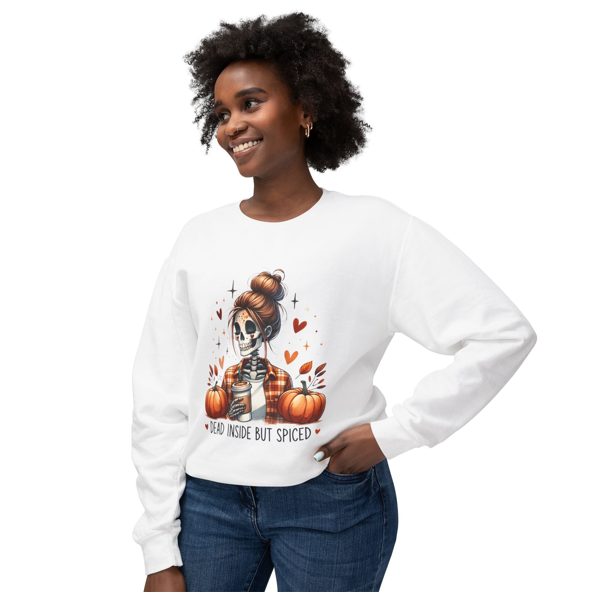 Autumn Vibes Crewneck Sweatshirt, Halloween Sweatshirt, Fall Fashion, Pumpkin Spice Apparel, Casual Cozy Wear, Gift for Her