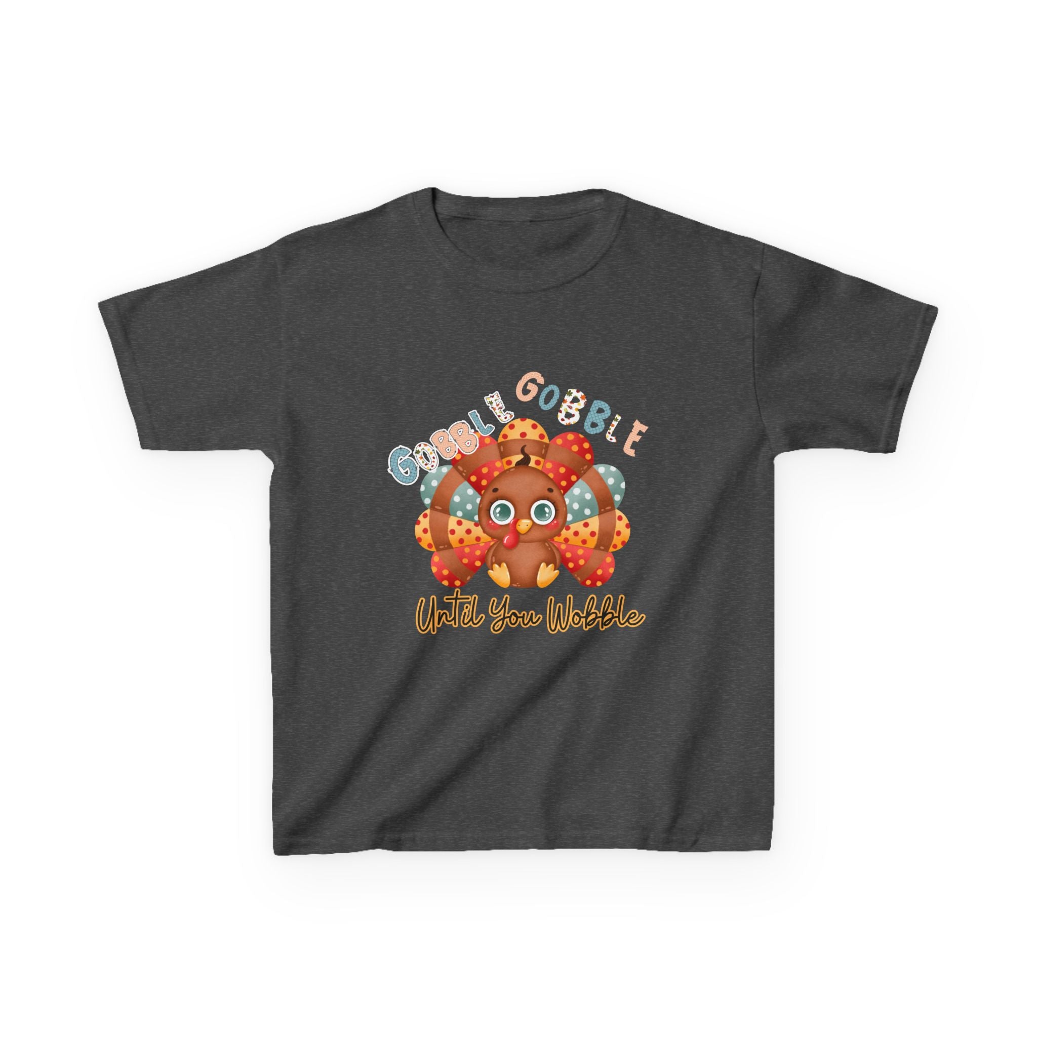 Thanksgiving Kids Tee - 'Gobble Gobble Until You Wobble' Design