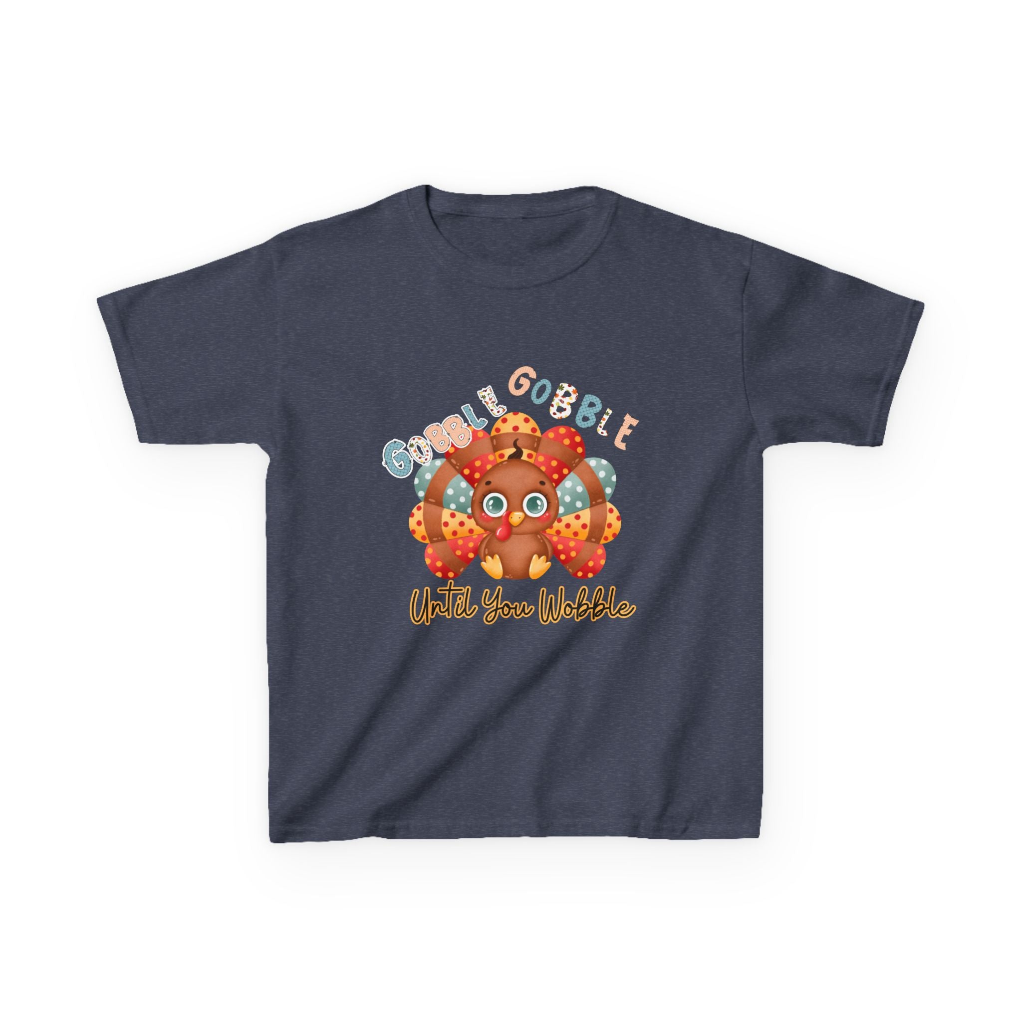 Thanksgiving Kids Tee - 'Gobble Gobble Until You Wobble' Design