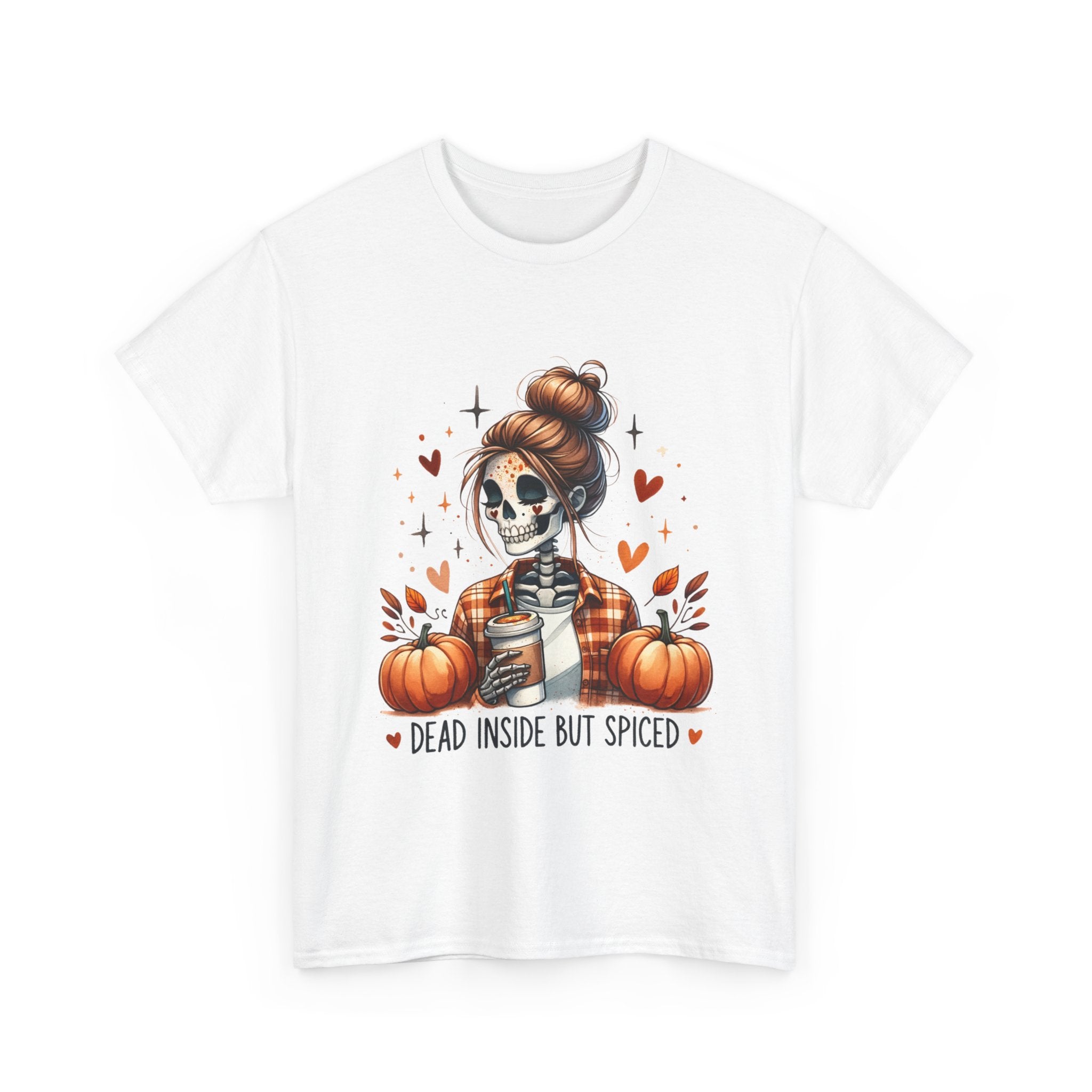 Fall Vibes Unisex Tee: Dead Inside But Spiced, Halloween Shirt, Autumn Fashion, Cozy Gift, Casual Tee, Seasonal Apparel