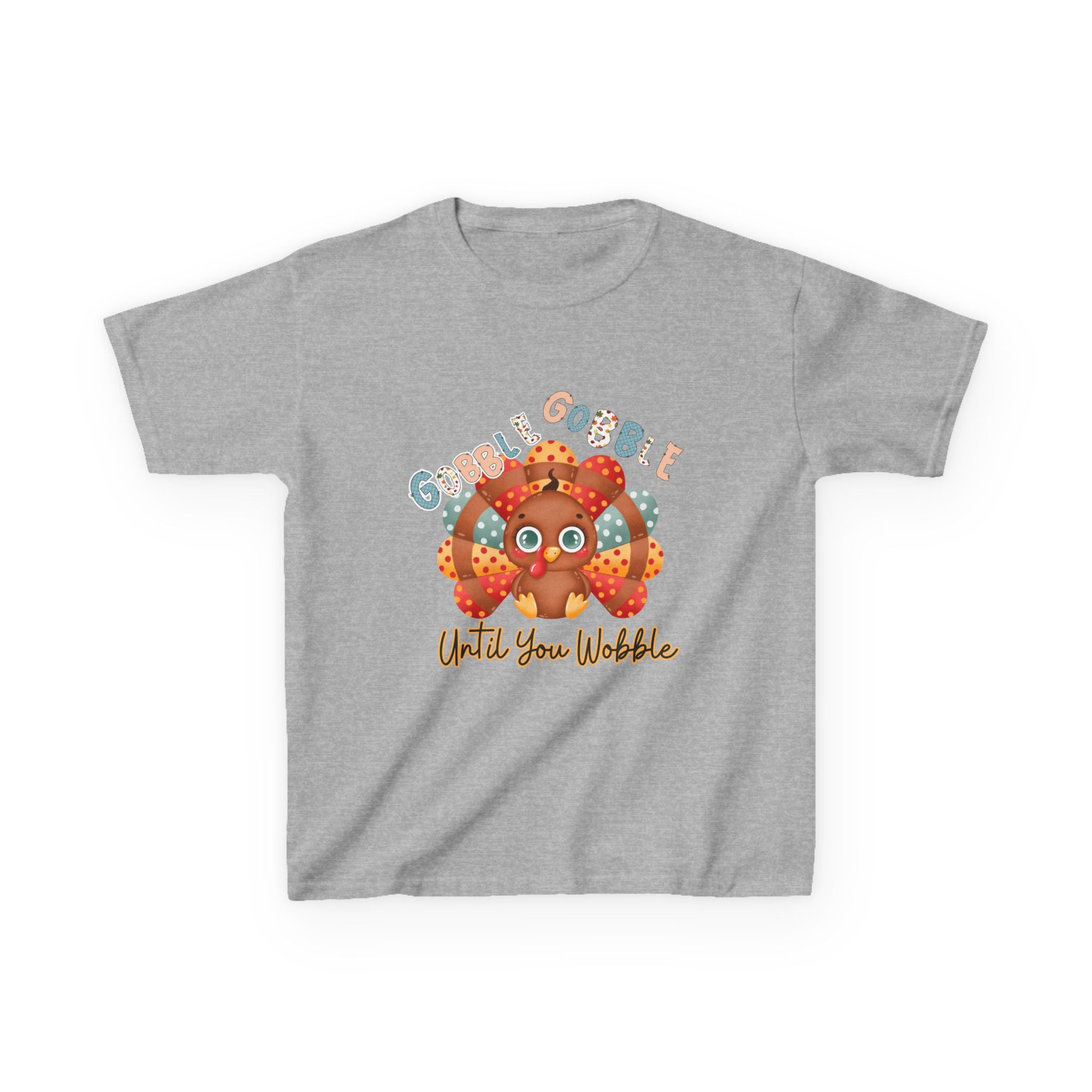 Thanksgiving Kids Tee - 'Gobble Gobble Until You Wobble' Design