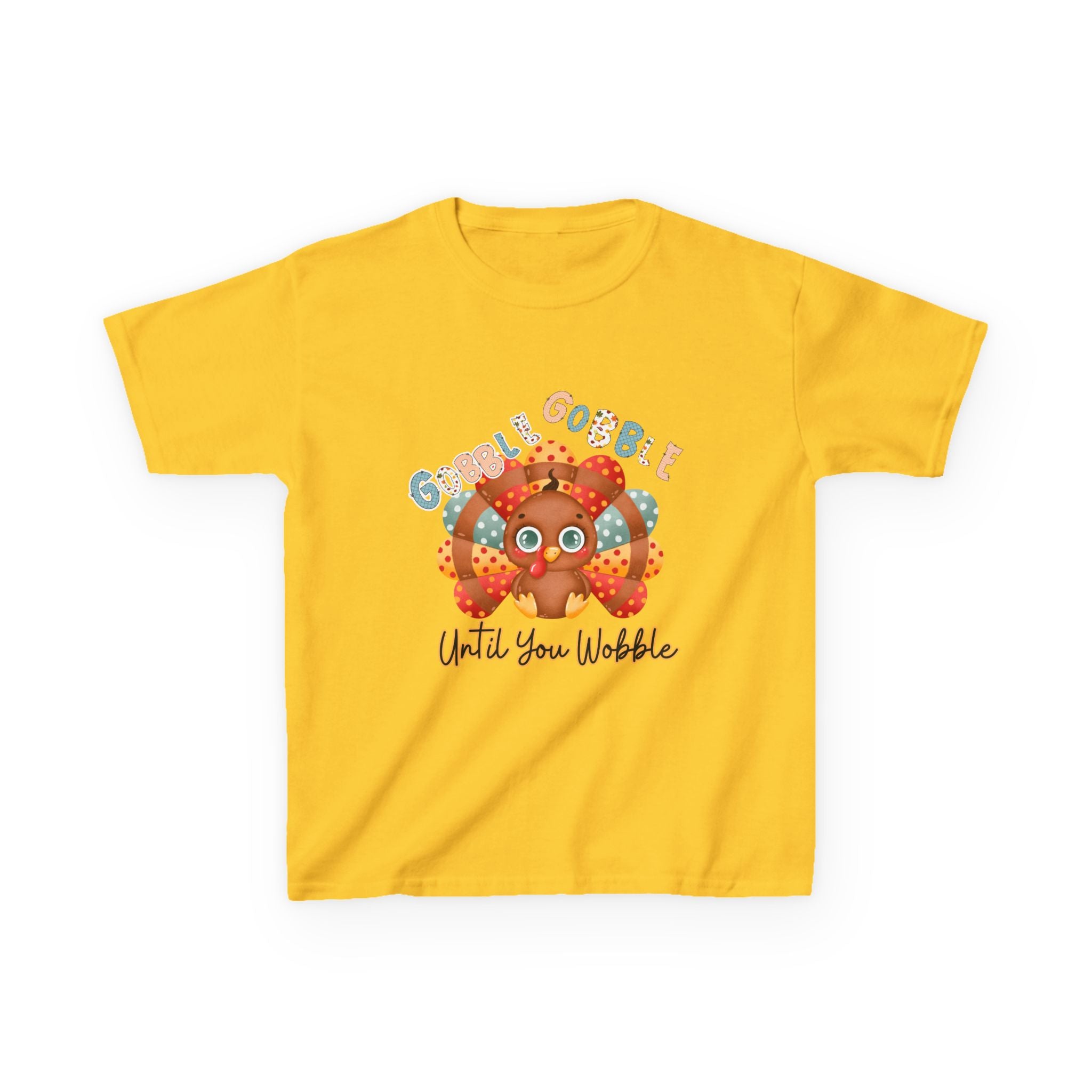 Thanksgiving Kids Tee - 'Gobble Gobble Until You Wobble' Design