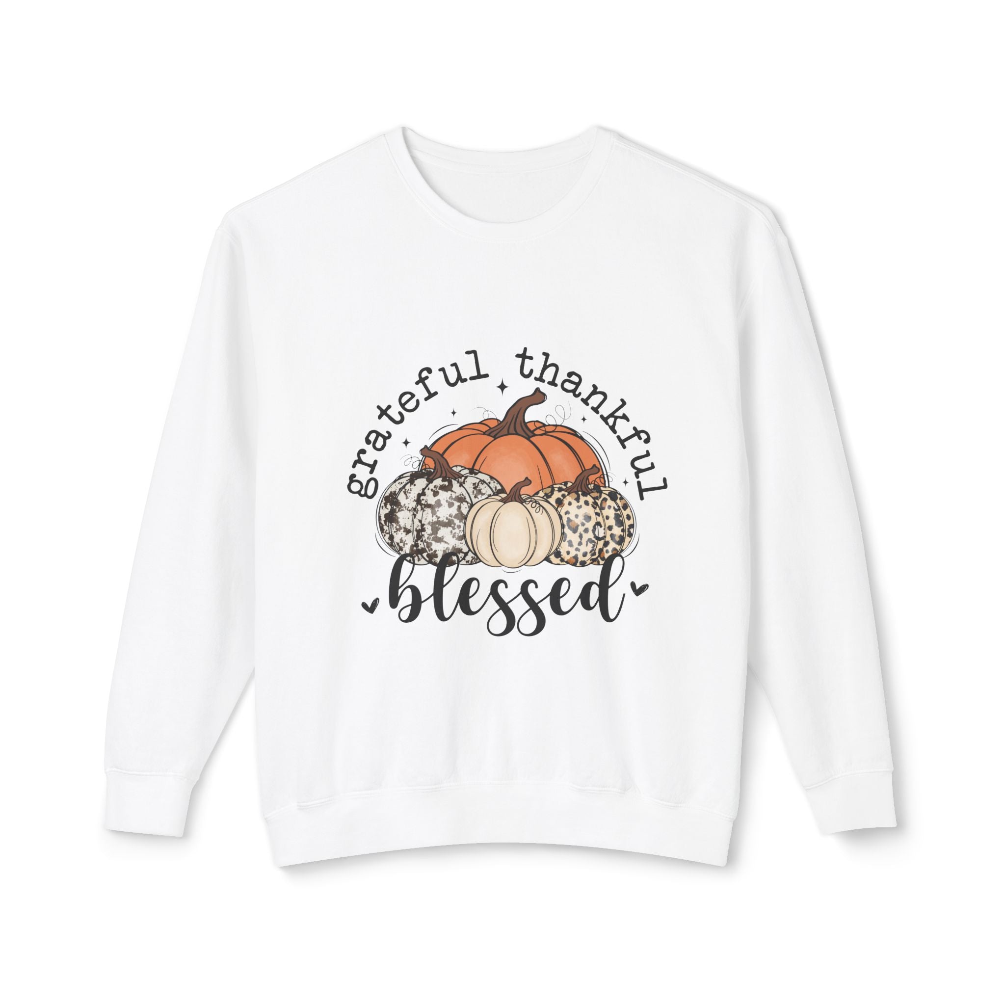 Grateful Thankful Blessed Crewneck Sweatshirt - Cozy Fall Apparel, Thanksgiving Gift, Casual Wear