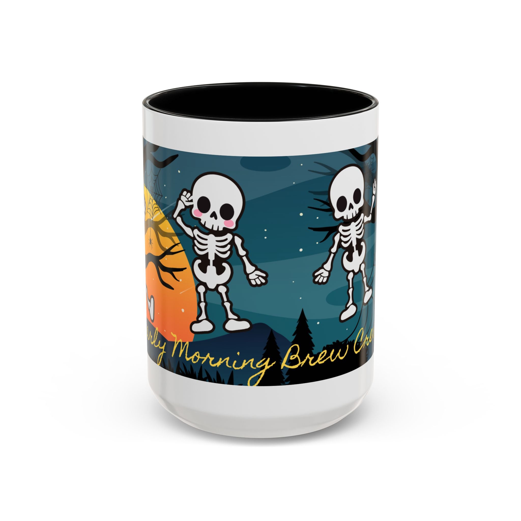 Skeleton Coffee Mug: Spooky Morning Brew Crew, Halloween Gift, Ceramic Cup, Fun Skeleton Design, Unique Coffee Lover Mug