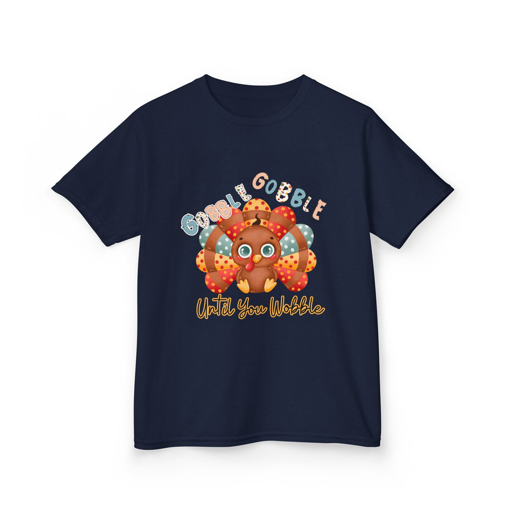 Thanksgiving Kids Tee - 'Gobble Gobble Until You Wobble' Design