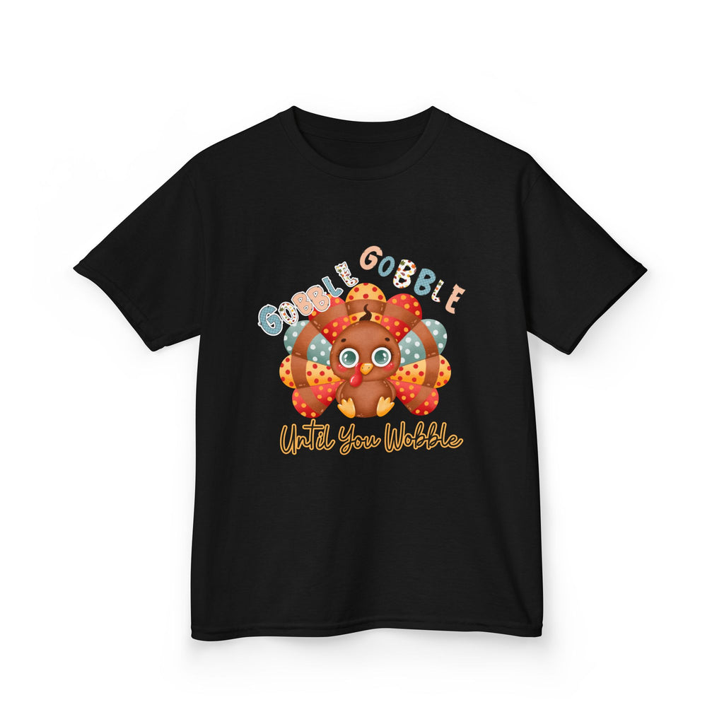 Thanksgiving Kids Tee - 'Gobble Gobble Until You Wobble' Design