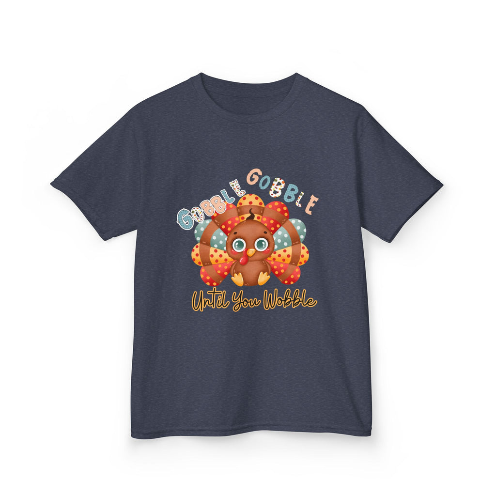 Thanksgiving Kids Tee - 'Gobble Gobble Until You Wobble' Design