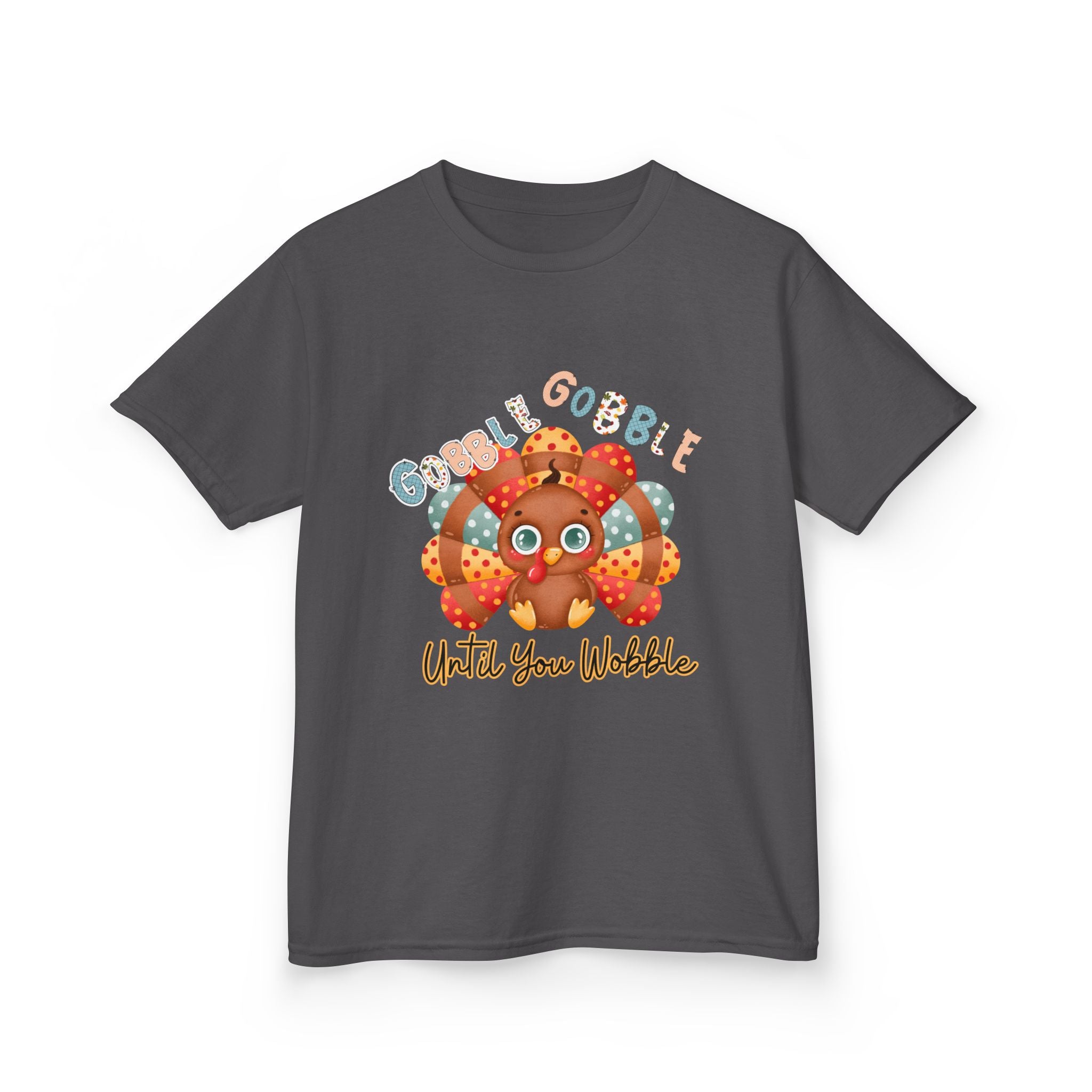 Thanksgiving Kids Tee - 'Gobble Gobble Until You Wobble' Design