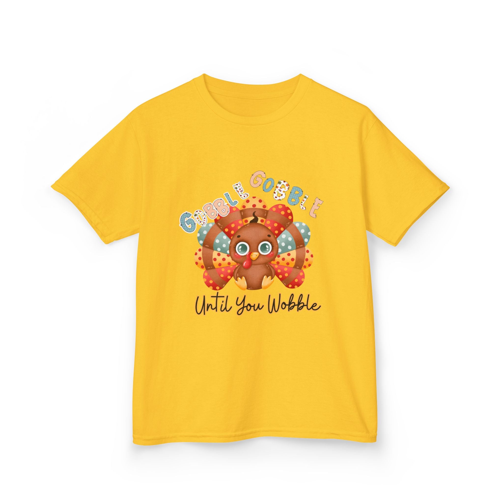 Thanksgiving Kids Tee - 'Gobble Gobble Until You Wobble' Design