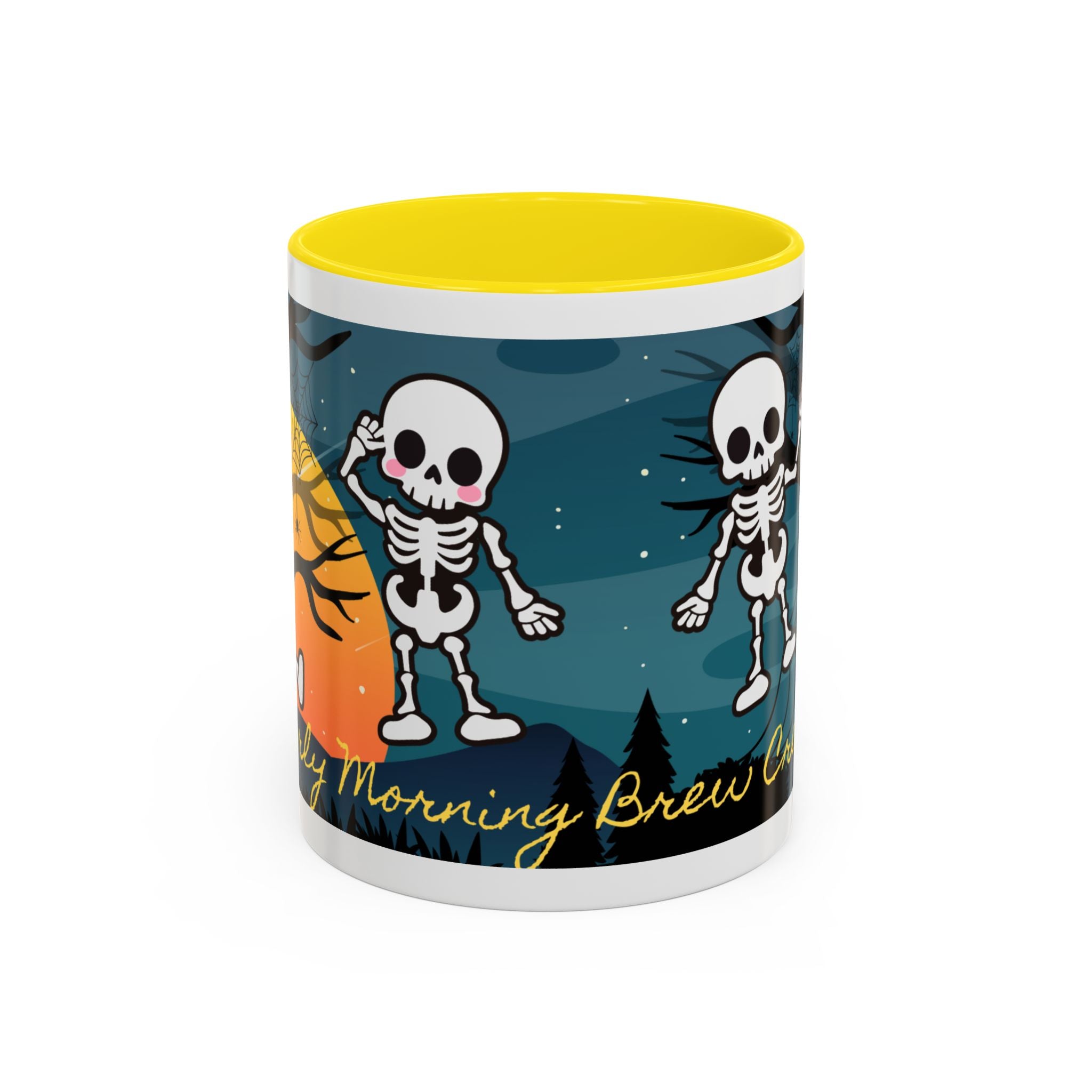 Skeleton Coffee Mug: Spooky Morning Brew Crew, Halloween Gift, Ceramic Cup, Fun Skeleton Design, Unique Coffee Lover Mug
