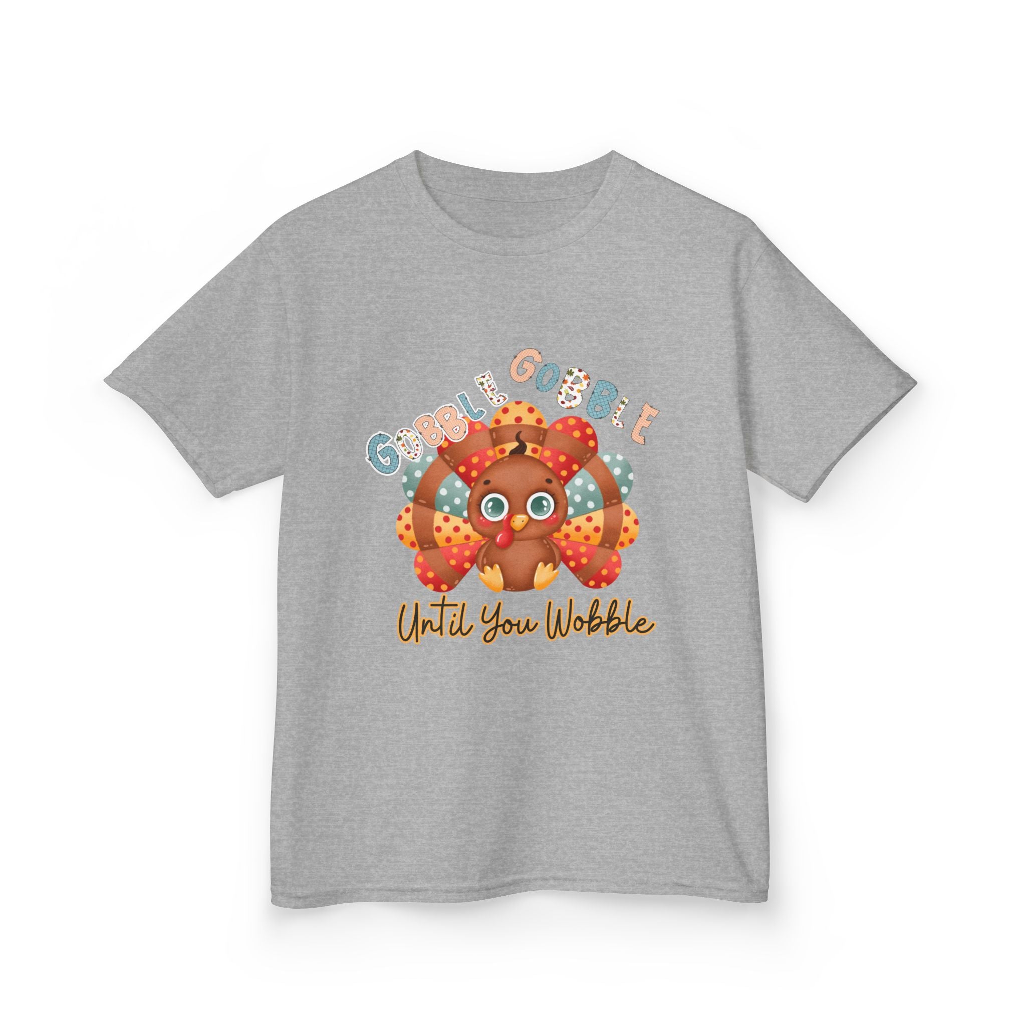 Thanksgiving Kids Tee - 'Gobble Gobble Until You Wobble' Design